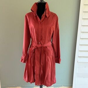 CCC Rust Balloon Belted Trench Coat